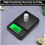 TNOMSNO 0.01g/1000g Balance de Precision, Mini Balance de Précision avec Écran LCD Rétroéclairé Balance de Poche 7 Unités Foncti