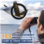 15X25 Jumelles pour Adultes Puissante avec BAK4 Prism FMC Lentille Jumelle Adultes Compactes Étanches Antibuée Grandes Oculaires