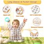 YARVPUV 5 Pièces Bavoirs Manches Longues Bebe Imperméables Bavoirs Manches Longues Lavables Bavoir Imperméable Bébé pour 6-36 Mo