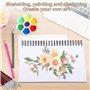 Carnet de Dessin A4 – Cahier de Dessin Premium, 50 Feuilles/100 Pages, 200 g/m², Carnet de Croquis à Spirale, Carnet Aquarelle p