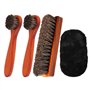 Lot de 4 brosses à chaussures en crin de cheval