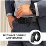 KRYMSON Ceinture Sans Trous Pour Homme - Cuir Noir Avec Boucle Automatique - Réglable Pour Costume