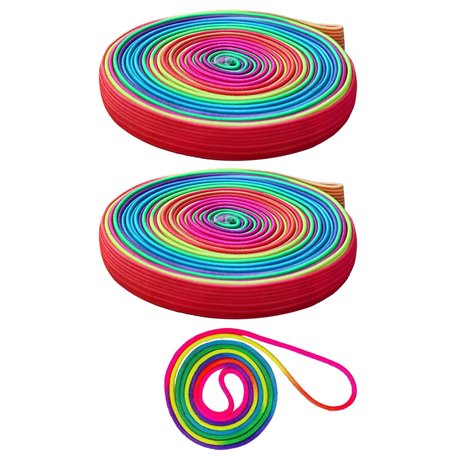 2 Cordes élastiques En Caoutchouc De Sport Avec 1 Corde Arc-En-Ciel