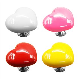 Bouton de Toilette en Forme de Cœur - 4 Pièces