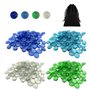 MAXQUU Lot de 100 galets en verre de 500 g de 12 à 17 mm avec 1 sac en velours - Perles plates en cristal pour ornements de meub