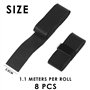 MAXQUU Lot de 8 bandes antidérapantes pour raquette de badminton et squash - Respirantes - Noir