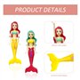 SLEEKEE 4 Jouets sirène avec 1 Sac de Rangement, Jouet de Piscine pour Enfants, Sac de Jouets de Piscine de plongée sous-Marine,