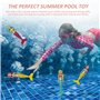 SLEEKEE 4 Jouets sirène avec 1 Sac de Rangement, Jouet de Piscine pour Enfants, Sac de Jouets de Piscine de plongée sous-Marine,