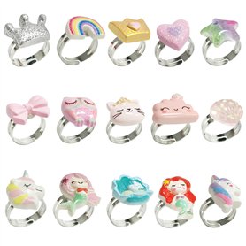 CHROMACRAFT Bagues pour Enfants 15 Pièces