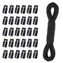 PEAPIN Lot de 30 verrous avec cordon élastique noir de 10 m de long pour lacets