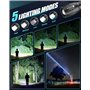 Maxesla Lampe de Poche LED Professionnelle Puissante 6000 Lumens,Lampe Torche LED Haute Puissance avec Batterie Rechargeable,5 M