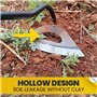 MasYosh Binette de jardin, houe creuse entièrement en acier trempé, outil de jardin, outil à main durable et efficace, pour désh