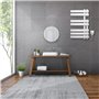 SKYLYZH Porte-Serviettes électrique, Chauffe-Serviettes Intelligent à Température Constante, Seche Serviette Electrique Noir Mat