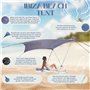 Tente de Plage Anti UV 2024 Ibiza KliKil matériaux de Haute qualité renforcements et améliorations notables - abri de Plage UPF5