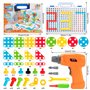 Wisplye Jouet Mosaique Enfant, 237 Pcs Jeu de Construction 3D Puzzle Bricolage Educatif, Créatif Jeux de Société Valise Avec Per