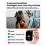 LLKBOHA Montre Connectée Femme avec Appel Bluetooth, 1.85" Smartwatch Moniteur de Sommeil Cardiofréquencemètre, Charge Rapide, L