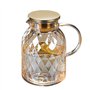 Pichet en Verre de 1.8 Litre avec Couvercle Carafe Verre avec Couvercle Carafe en Verre pour Eau thé glacé/vin/café/Lait/jus Car