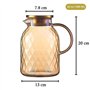 Pichet en Verre de 1.8 Litre avec Couvercle Carafe Verre avec Couvercle Carafe en Verre pour Eau thé glacé/vin/café/Lait/jus Car
