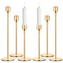 ZHYLUO Bougeoir Doré Coniques 6 Pièces Chandelier de Mariage 33/28/22cm Chandeliers Coniques pour la Maison pour Les Fêtes