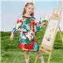 BUCOMTU Tablier Peinture Enfant 7-12 Ans,Blouse Peinture Enfant,Combinaison de Peinture Imperméable à l'huile pour Les Filles et