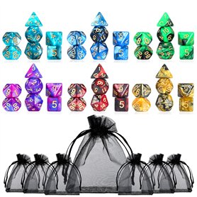 GWHOLE Lot de 42 Dés Jeux De Role Donjons et Dragons D&D Dice