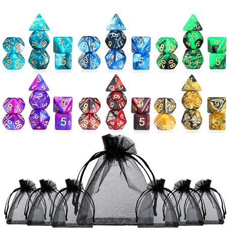 GWHOLE Lot de 42 Dés Jeux De Role Donjons et Dragons D&D Dice