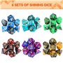 GWHOLE Lot de 42 Dés Jeux De Role Donjons et Dragons D&D Dice, Jeu de Dés Double-Couleur Polyédrique