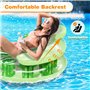COOLJOYA Bouée Piscine Chaise Adulte | Matelas Gonflable avec Porte-Gobelet | Fauteuil Hamac pour La Fête Flottante de Natation 