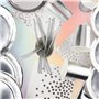 Vexillic 121 Pièces Vaisselles Anniversaire avec Assiette Dîner Papier Paille Assiettes Tasses Serviettes Nappe