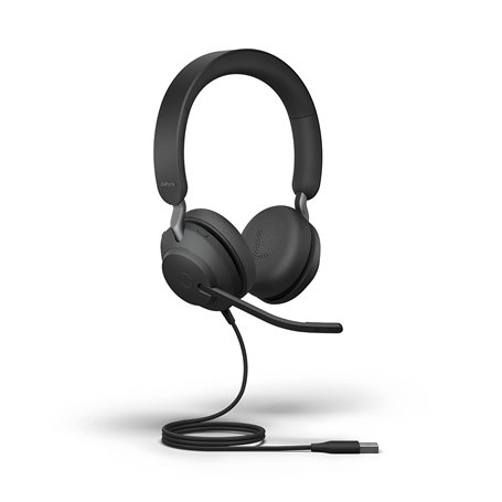 Jabra Evolve2 40 SE Casque Filaire stéréo antibruit avec Technologie d'appel à 3 Microphones et câble USB-A Certifié MS Teams Fo