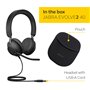 Jabra Evolve2 40 SE Casque Filaire stéréo antibruit avec Technologie d'appel à 3 Microphones et câble USB-A Certifié MS Teams Fo