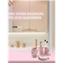 Lot de 4 accessoires de salle de bain en céramique avec porte-brosse à dents, distributeur de savon, porte-savon, gobelet à bros