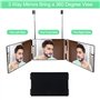 Lixiluxia Miroir 360°Coiffure Homme, Miroir 3 Faces Pliable avec Crochets réglables en Hauteur, pour Coiffure, Rasage, Maquillag