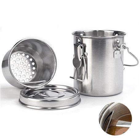 WENRERO Nettoyeur Pinceau en Acier Inoxydable Seau de Lavage Pinceau 9 * 8cm Nettoyeur de Pinceaux pour Artistes Seau de Lavage