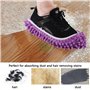 3 Paires Microfibre Poussière Mop Chaussures, Chaussons Poussière, Chaussons de Nettoyage Multifonction Poussière Mop, Chaussure