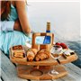 Plateau de Service à Fromage et Charcuterie en Bois Luxe - Surélevé et Portable - Avec Espace Intégré pour Fruits, Vin et Noix