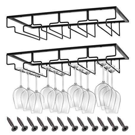 ROEXUN 2Pièces 4 Rangs Support pour Verre à Vin en Métal