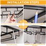 ROEXUN 2Pièces 4 Rangs Support pour Verre à Vin en Métal,Porte-Verres à Pied Suspendu,Capacité de 8 à 12 Verres par Support,Supp
