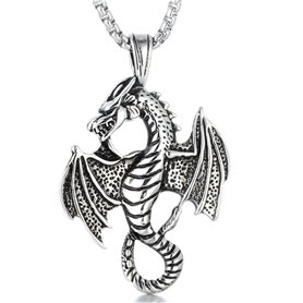 southbankstore Collier personnalisé en forme de dragon féroce avec pendentif en forme de dragon