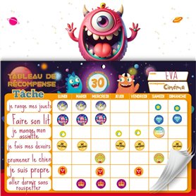 Tableau Enfant | Calendrier Gommettes Entants | Planning Frigo Magnetique | Tableau de Recompenses | Jouet Educatif Montessori 2