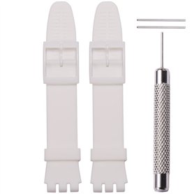 WRISTARMOR Lot de 2 bracelets de rechange en silicone pour Swatch 19 mm étanche avec outil