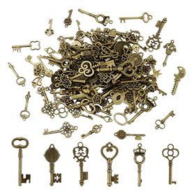 150 Pièces Clés Vintage Decoration Mélangé Vieux Bronze Cle de Meuble Vintage Clé pour Décoration Mariage Antique Décoratif Coll