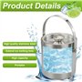 LWMLWM Seau à Glace Isotherme avec Pinces Poignée Couvercle 2L Double Paroi en Acier Inoxydable Sceaux à Glacon Rafraîchisseur C
