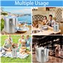 LWMLWM Seau à Glace Isotherme avec Pinces Poignée Couvercle 2L Double Paroi en Acier Inoxydable Sceaux à Glacon Rafraîchisseur C