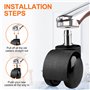 Gvolatee 5 pièces roulette chaise de bureau 11mm x 22mm 360° Rotation pour jeu chaises, roulette pivotantes conception à double 