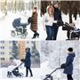 Newpop gants poussette, moufle poussettes avec polaire chaude et coton, gant poussette protège-mains imperméable coupe-vent tail