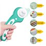Ceisazira Cutter Rotatif Couture 45mm, Kit de Couteau Roulette Couture avec 3 Lame de Rechange et Découpe Précise Mécanisme de P