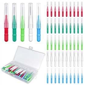 Magrimaxio 50 Pièces Brossettes Interdentaire avec la 5 Couleurs