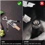 Gvolatee Tire-bouchon à ailettes avec vis en spirale,décapsuleur en alliage de zinc avec bouchon à vin et bec verseur, pour bouc