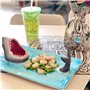 SENIURIS Assiette à tremper requin, plateau de service en céramique bleu pour sushis avec sauce et repose-baguettes pour cuisine
